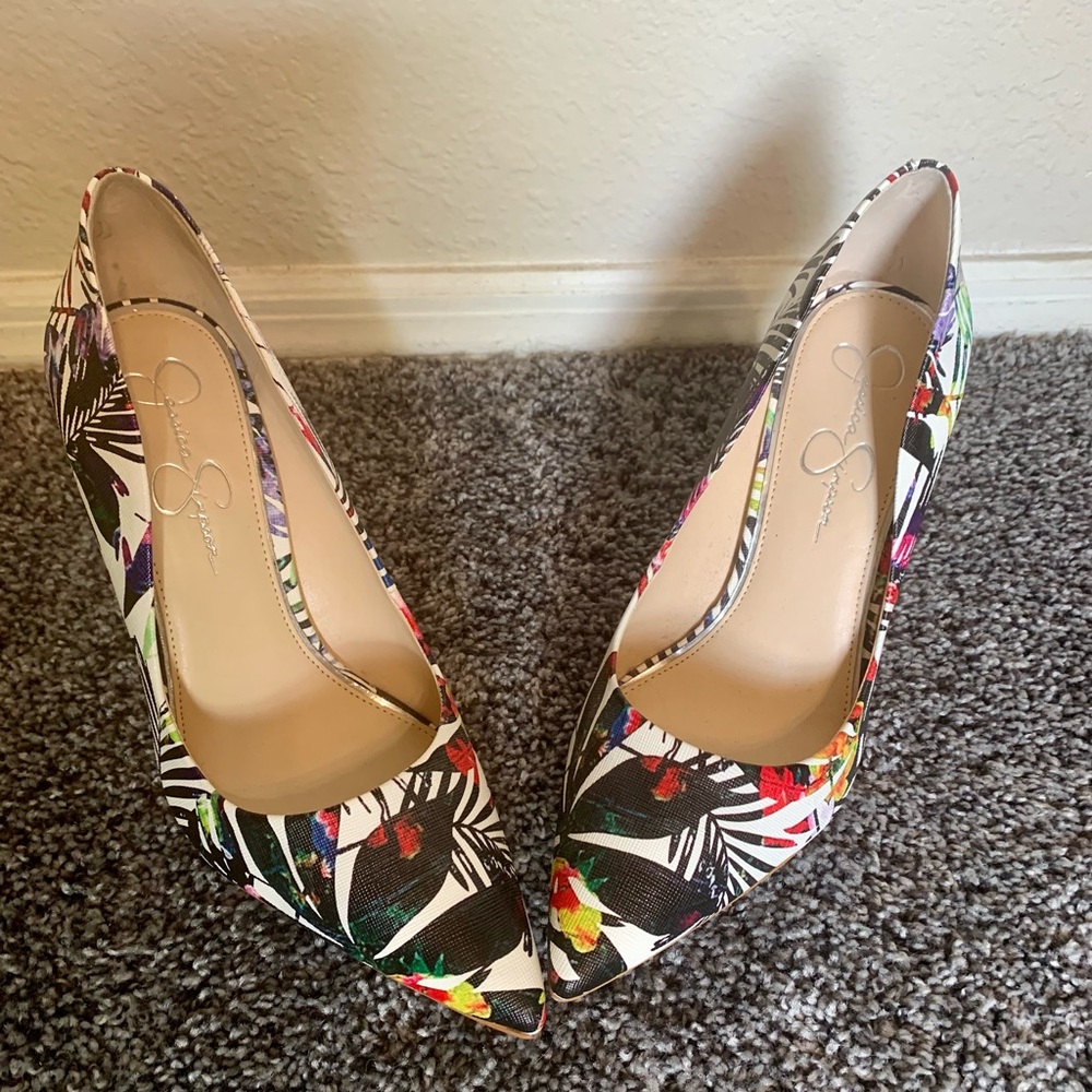 Womens Jessica Simpson Multi Print Heels